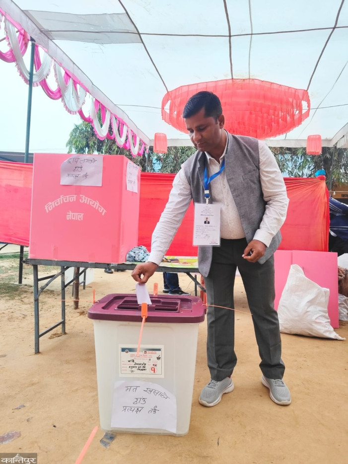 Former Minister Rai casts his vote