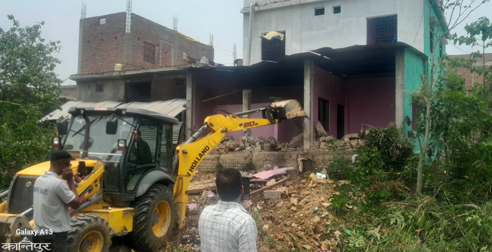 Lumbini's acting mayor Harijan demolishes her own house built on public land