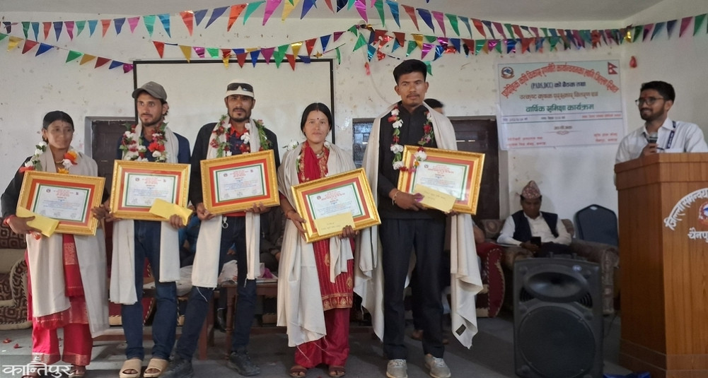 Five youths from Bajhang honored with Outstanding Farmer Award
