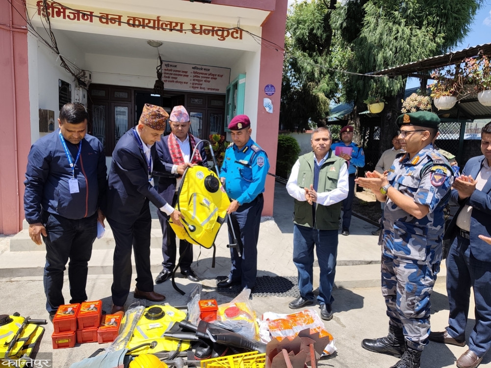Firefighting equipment handed over to security agencies in Dhankuta