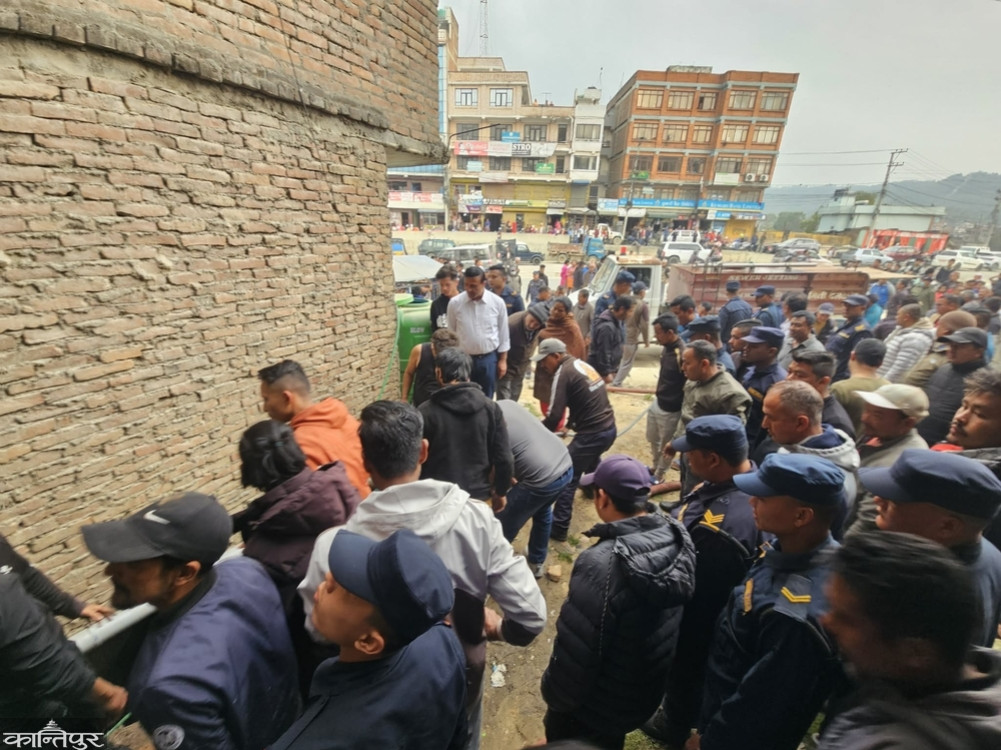 Fire breaks out in diesel tank at Dhulikhel petrol pump