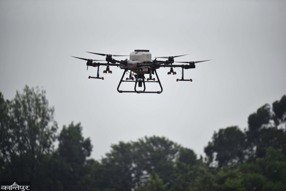 Fertilizer spread by drone, planting by machine