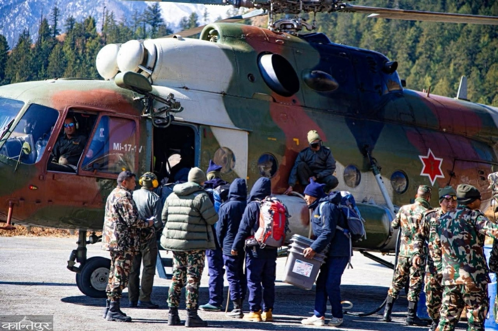 Election materials and staff arrive in Halji, Til and Jang of Humla