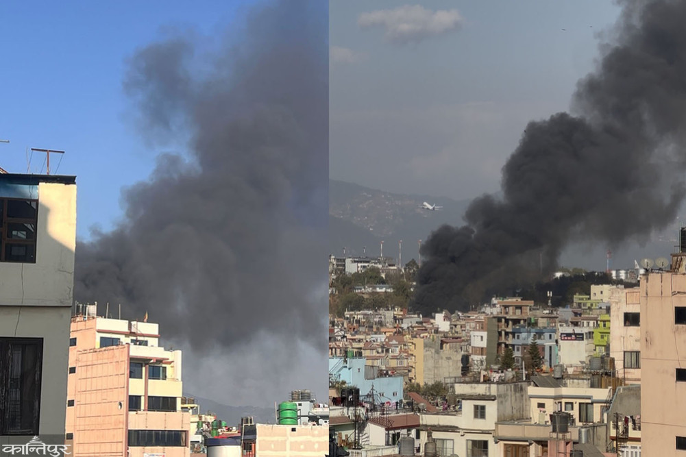 Smoke plume affects flights at Tribhuvan Airport