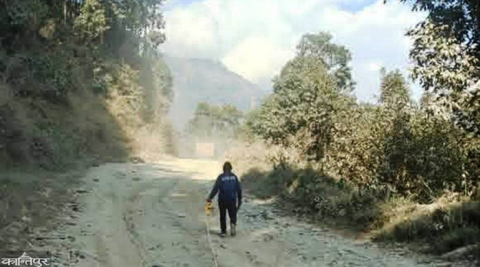 Barpak road blacktop incomplete for 10 years, new process begins after contract is terminated