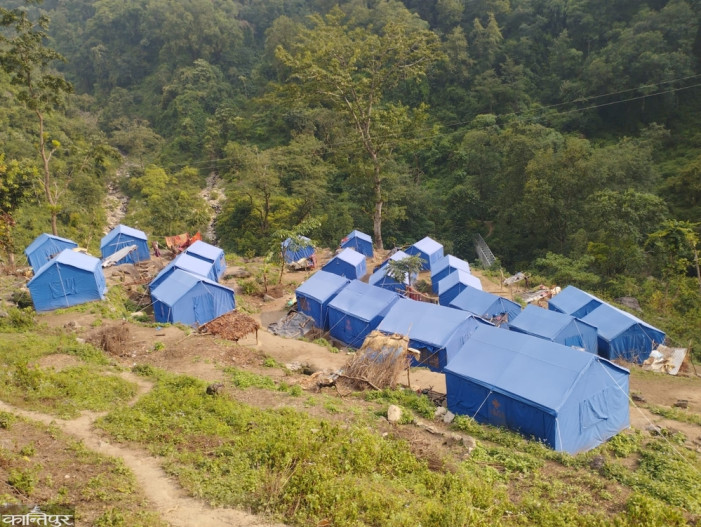 Twenty-four families of Malagaun have been living in tents for four years