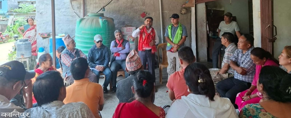 MP Burlakoti meeting voters