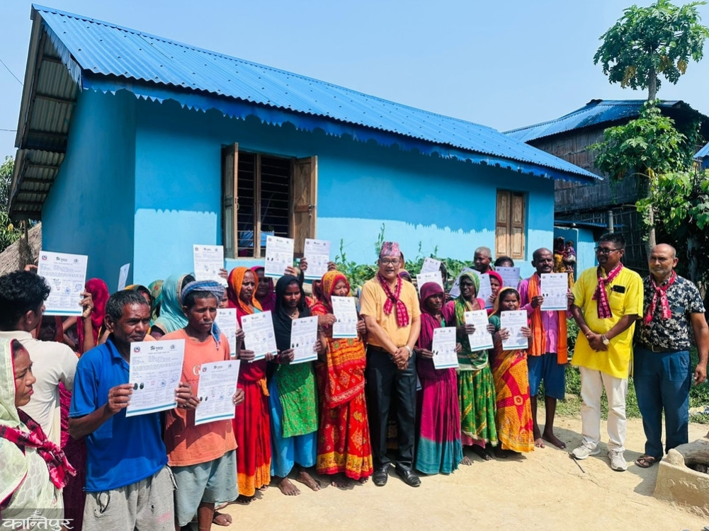 24 Dalit squatter families in Lahan get concrete houses