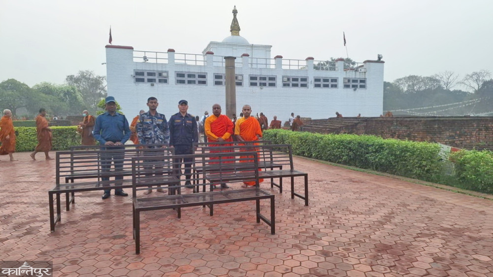 Bench handed over by Mahabodhi Society