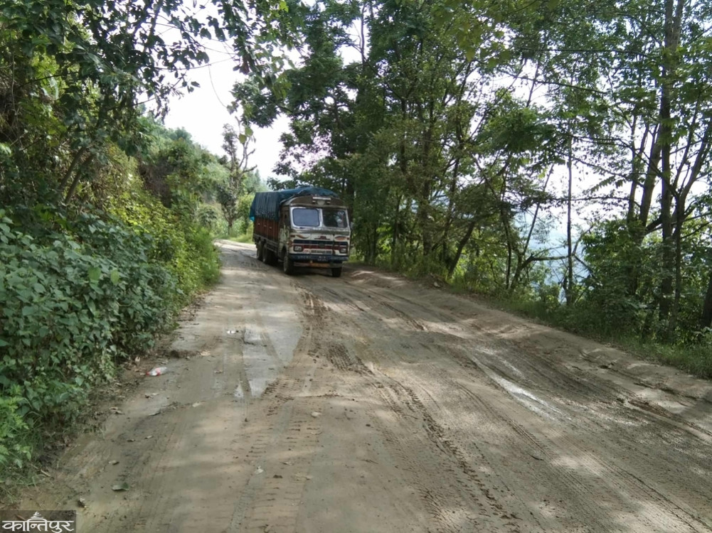 Neither the pothole was filled nor the landslide was moved away in the Baglung section of the mid-hills.
