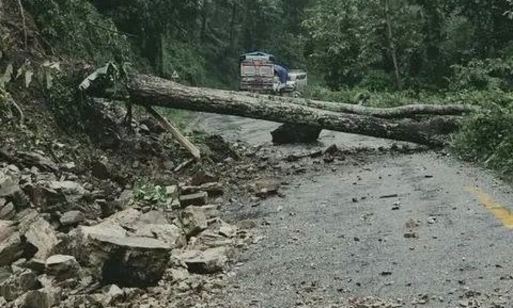 Ilam section of Mechi Highway blocked in places