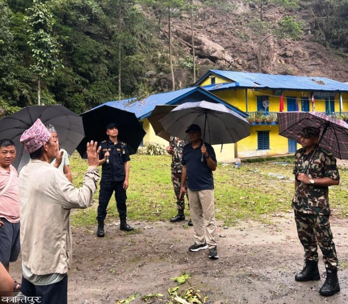 Landslide in Silichong poses high risk to 37 homes, including two schools
