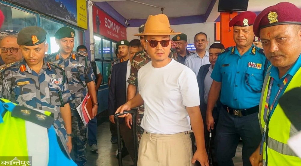 Home Minister Gurung reaches Biratnagar
