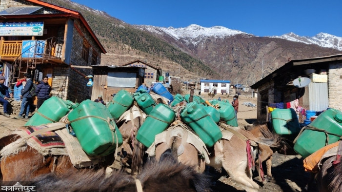 In Humla, the price of half a cylinder is Rs 1,700, while diesel and petrol are priced at Rs 300 per liter.