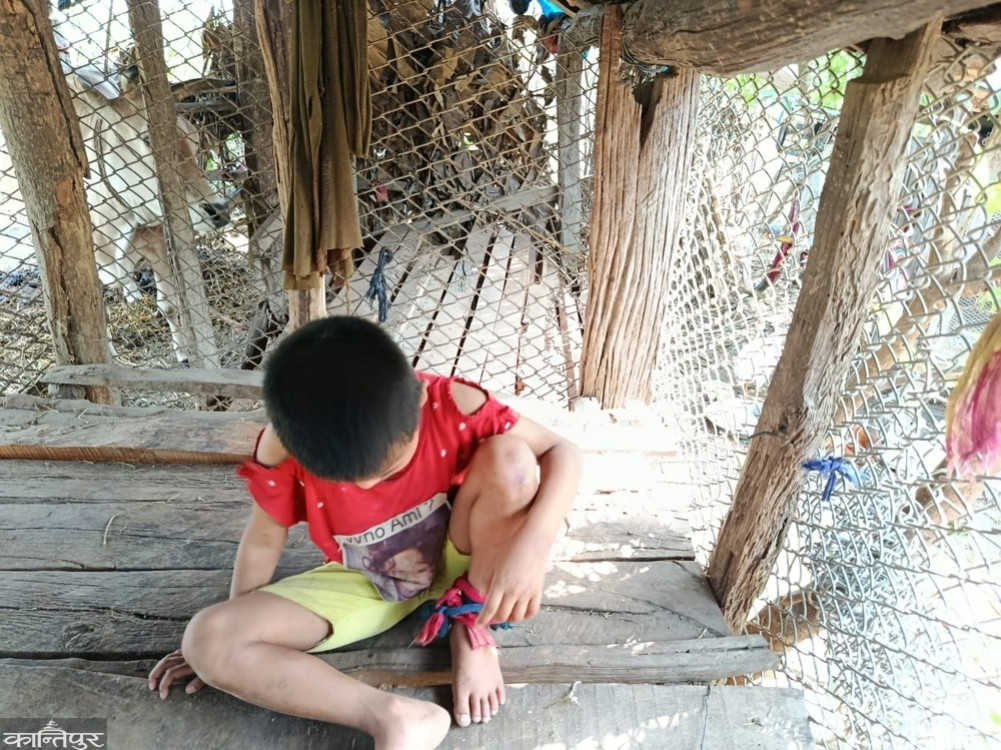 8-year-old girl tied to goat pen