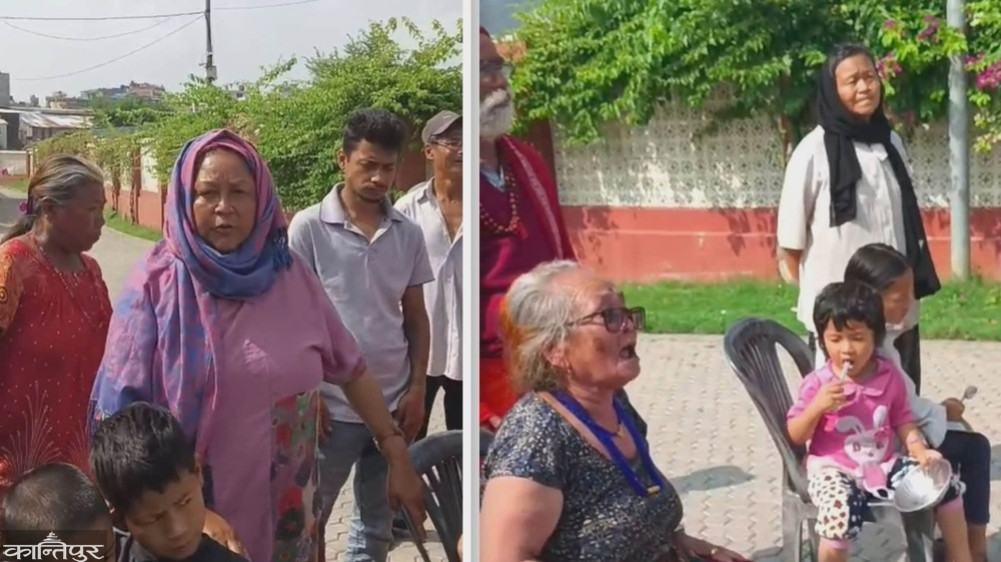 Protest by banging plates at Kirtipur Holding Center after not getting food