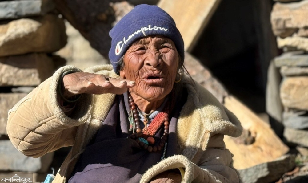 Who was left in the village in winter