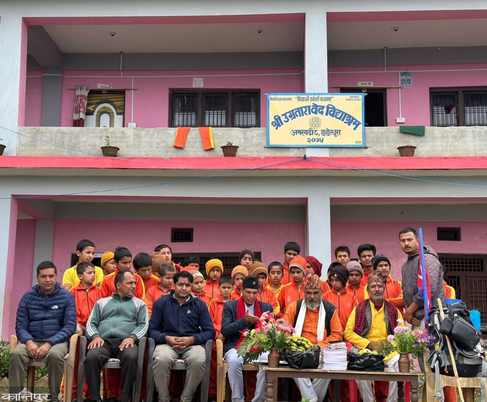 Madan, who set out on a trek from Lumbini, arrives in Dadeldhura