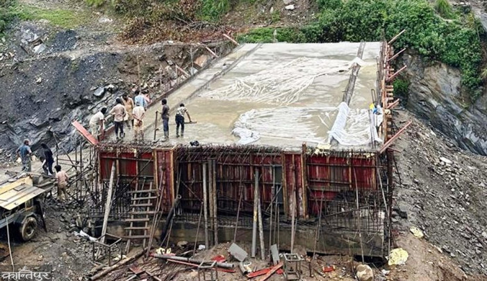 Work on the Sharda Bridge, which was supposed to be completed in four years, is only 70 percent finished after five years