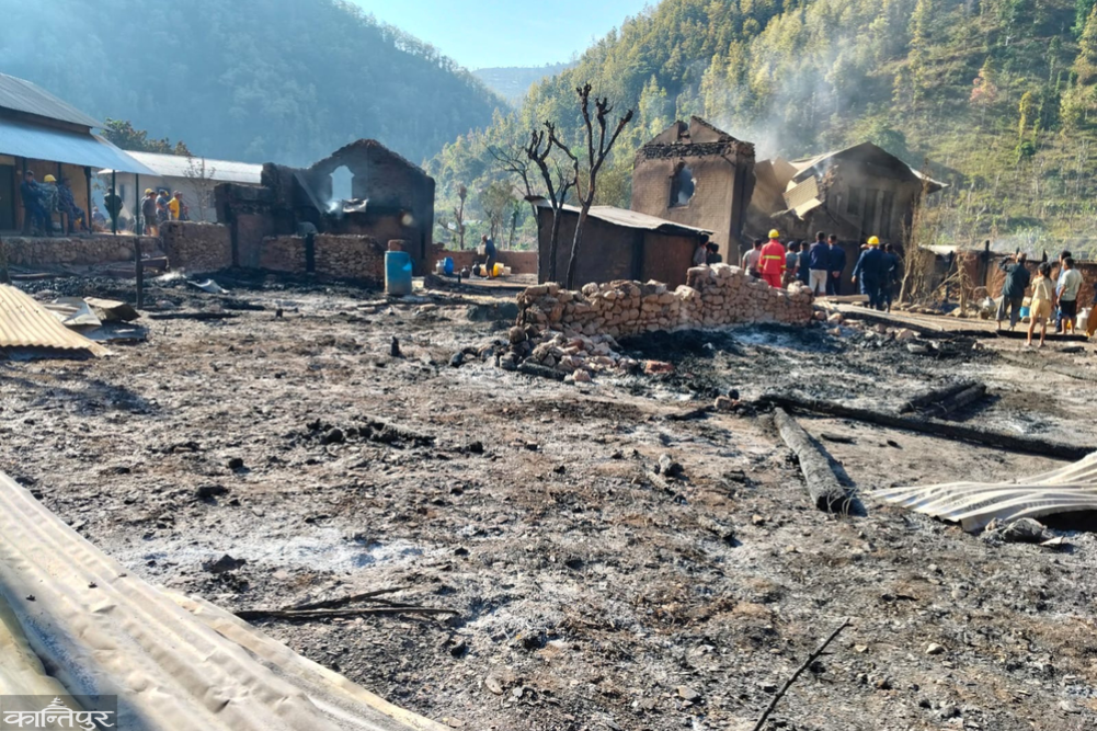 Pyuthan fire: 22 houses destroyed, Rs 9.35 million loss