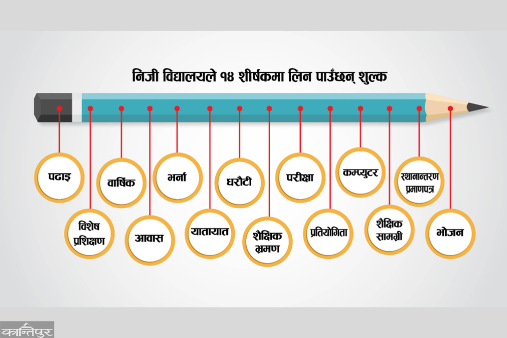 Under what headings can private schools charge fees?