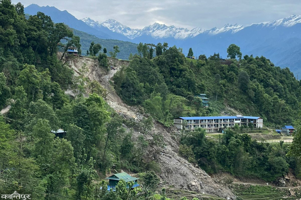 Seduwa at high risk of landslide: Two families displaced