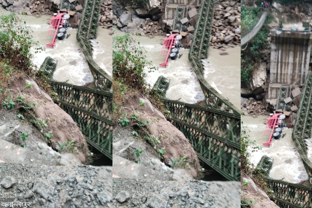 Arun River bailey bridge collapses, blocking main route to Makalu Base Camp