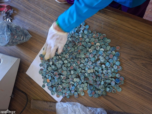 Over 2,300 copper coins with Arabic and Persian inscriptions found in Kapilvastu