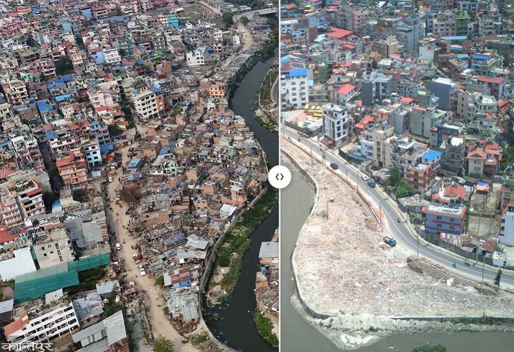Kathmandu's riverbanks: past and present views