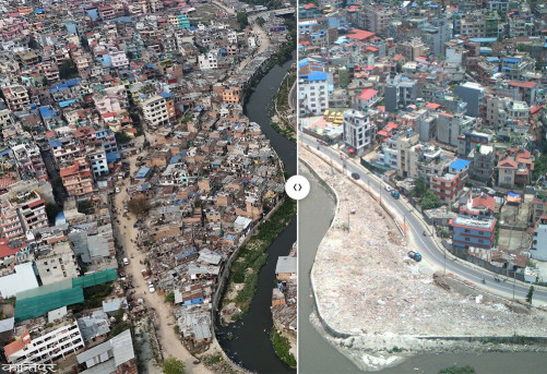 Kathmandu's riverbanks: past and present views