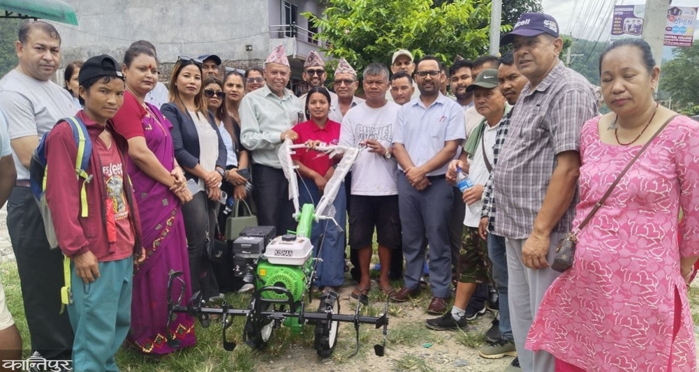 12 hand tractors given to Chepang family with personal investment