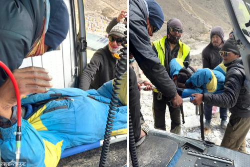 Dawa Sherpa, missing on Mount Everest, found in Khumbu Icefall, being rescued by helicopter and brought to Kathmandu