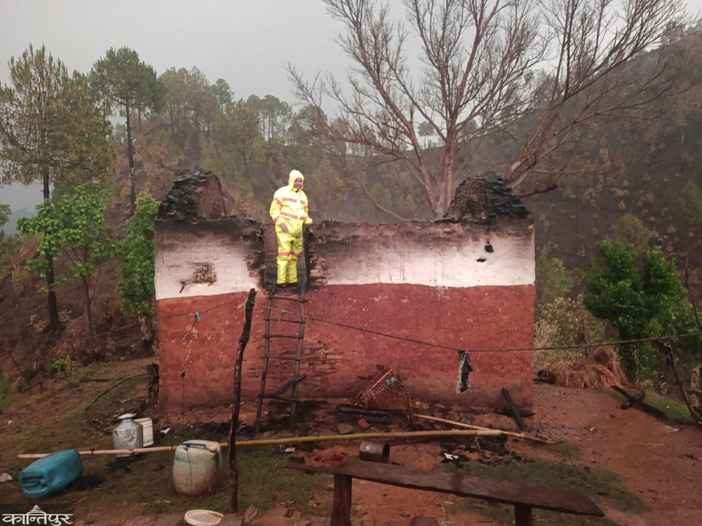 House damaged in lightning-induced fire