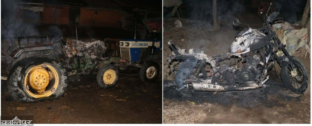 Vehicle set on fire after father-son argument