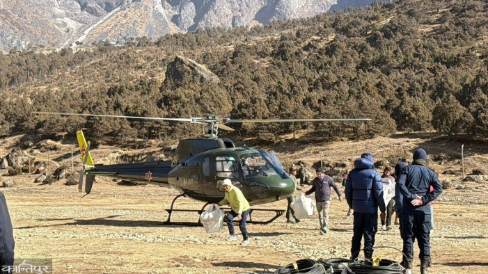Ballot boxes from the Himalayan region are being brought to Solu by helicopter, and can be transported by 12 noon.