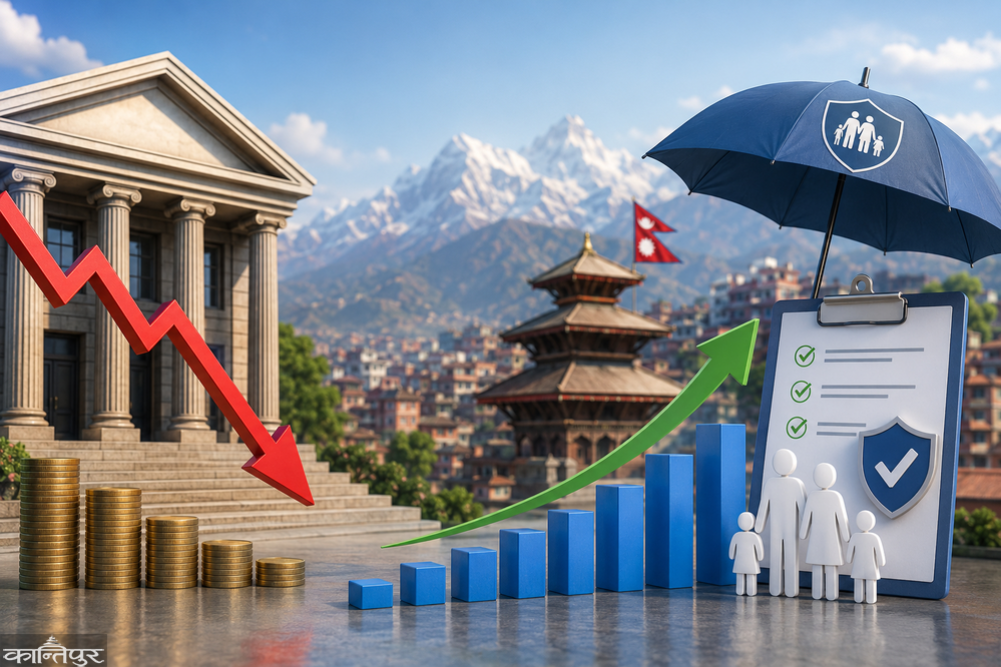 Insurance business increased as bank interest rates fell