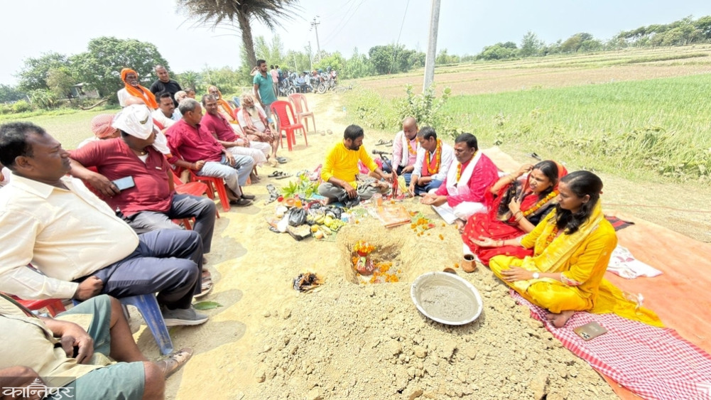 Arnama Rural Municipality is constructing a four-kilometer blacktop road with its own budget.