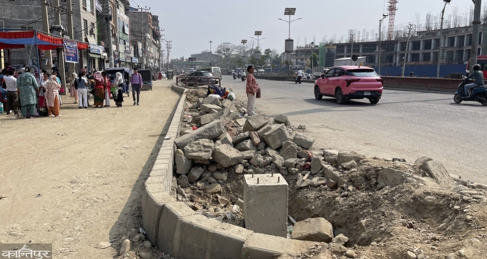 The 3.5-kilometer road from Butwal's highway intersection to Chidiya Khola has been incomplete for 9 years.