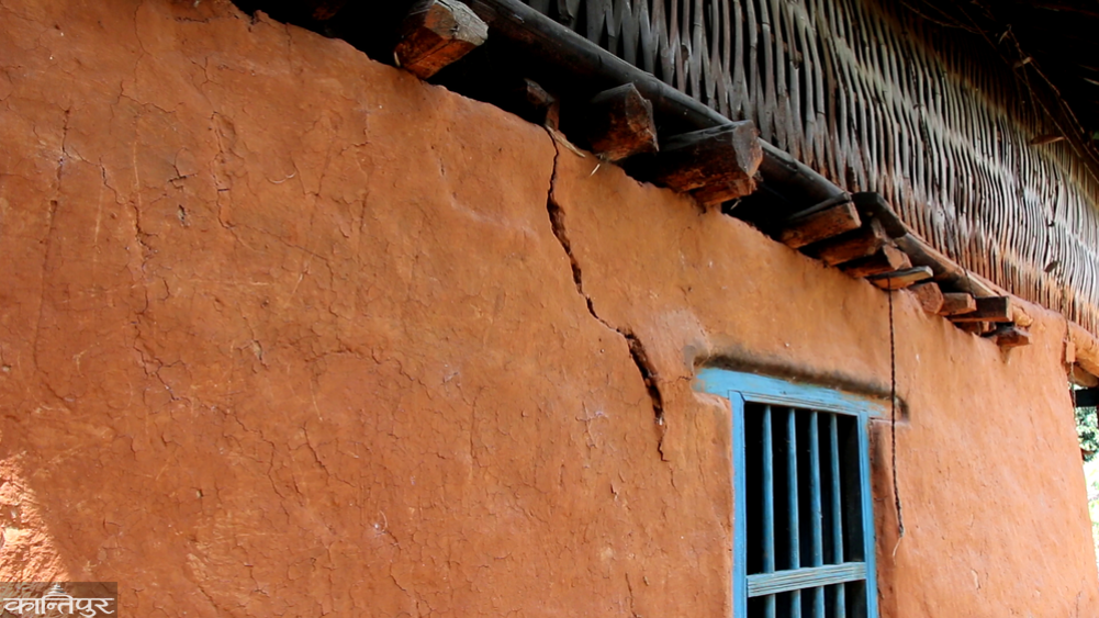 Tilkechaur residents displaced after land cracks, government relief still pending