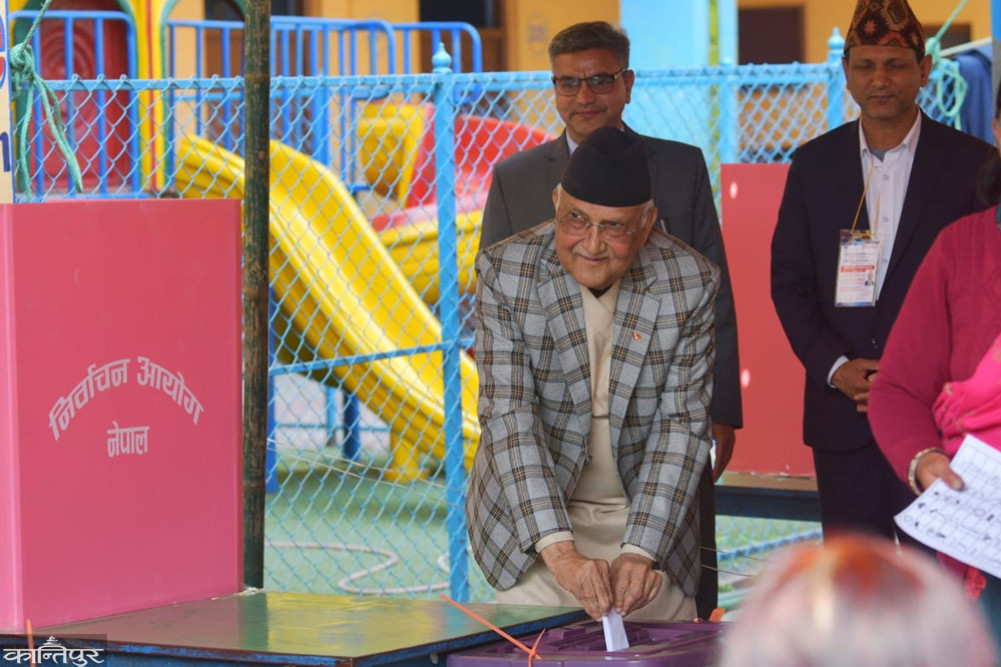 KP Oli after voting: 'Falgun 21 is a day I will never forget'