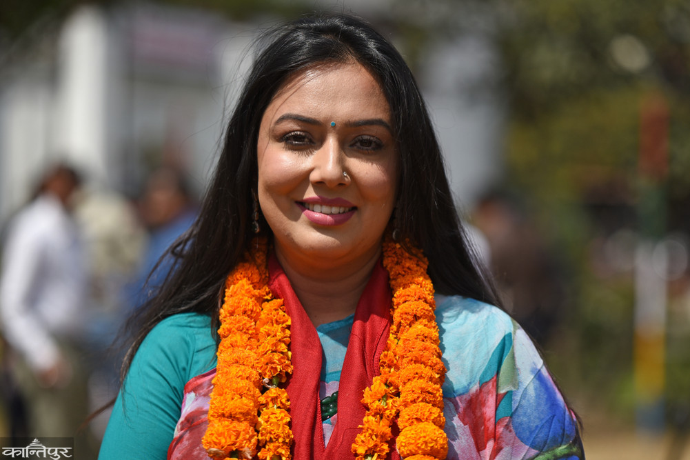 Khushbu, who returned from her studies in the UK, visits Parliament