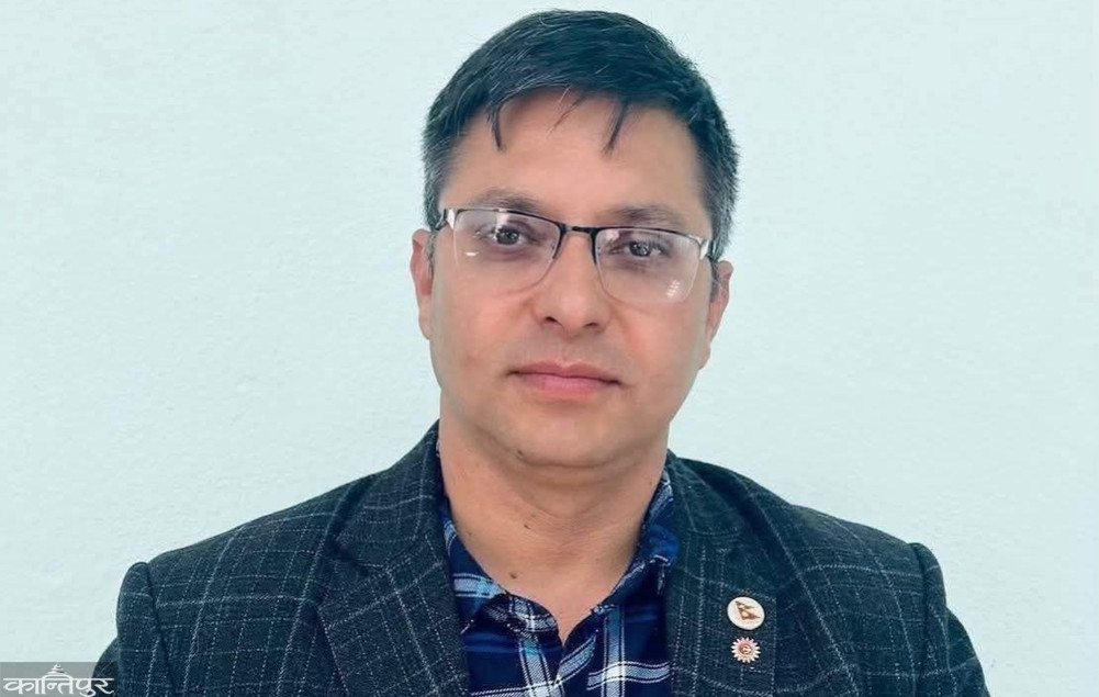 UML candidate Madhav Prasad Dhungel in Ramechhap