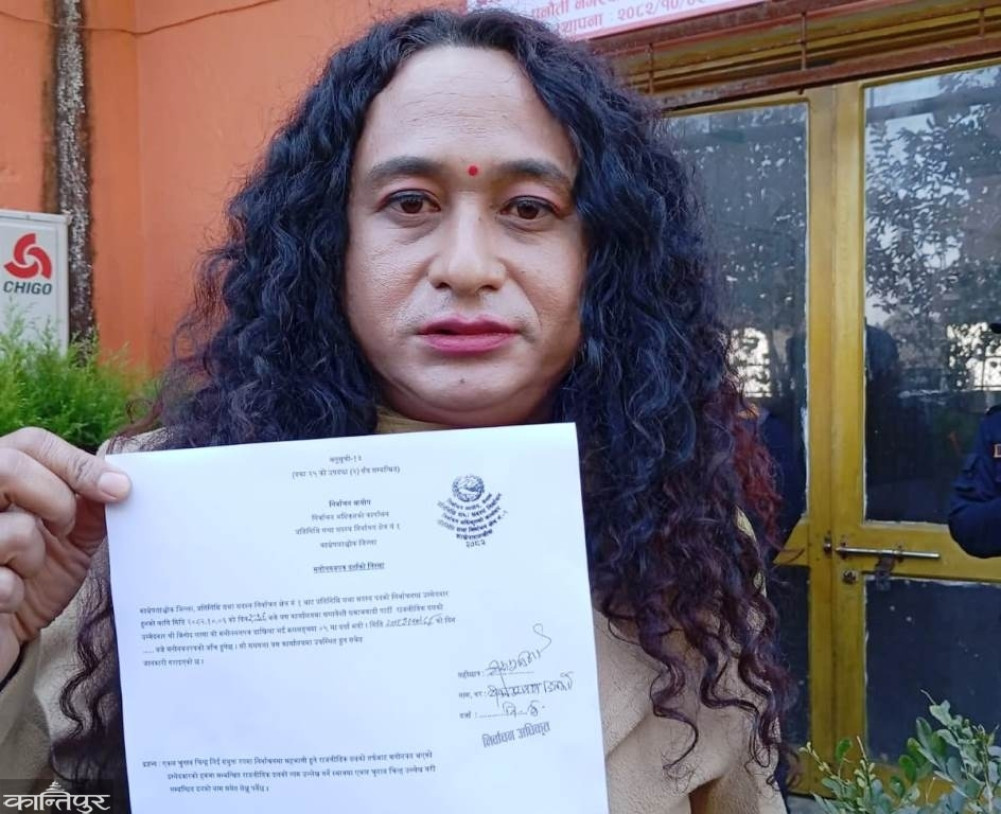 Vinod Lama, a member of the transgender community, is running for Kavre-1