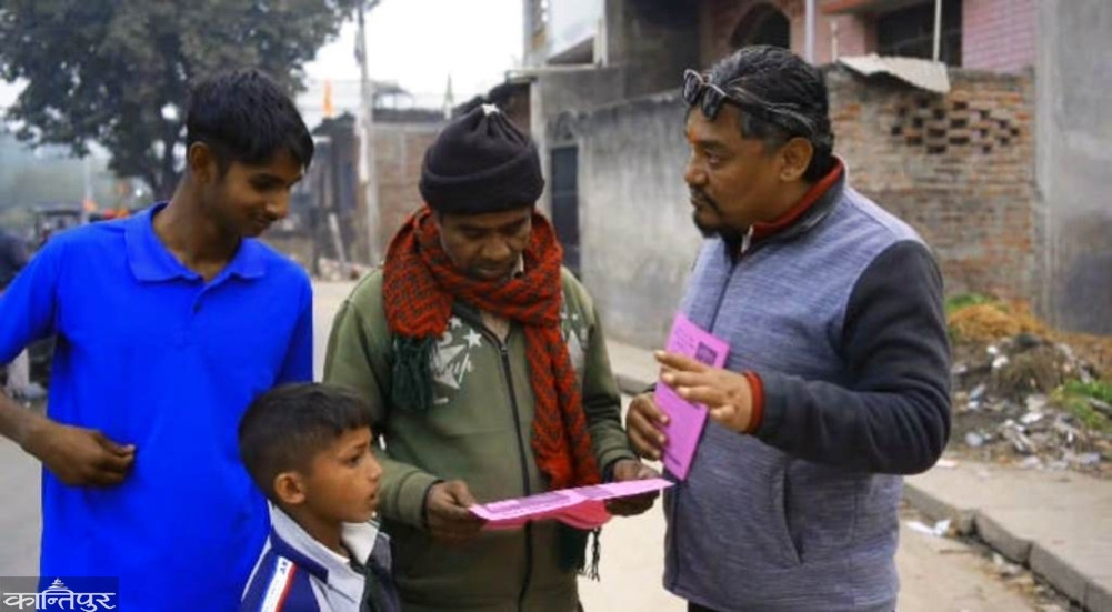 Shah, an independent candidate from Banke-2, is seeking votes alone.