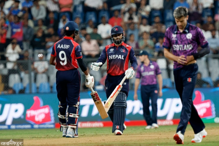 Nepal scored 56 runs in the powerplay.
