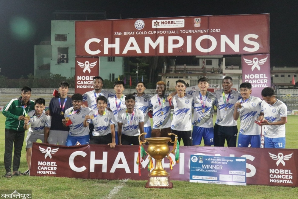 Jhapa wins Virat Gold Cup title, Ashok Khawas named best player