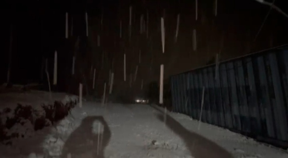 Snowfall in the high mountainous regions of Dolakha