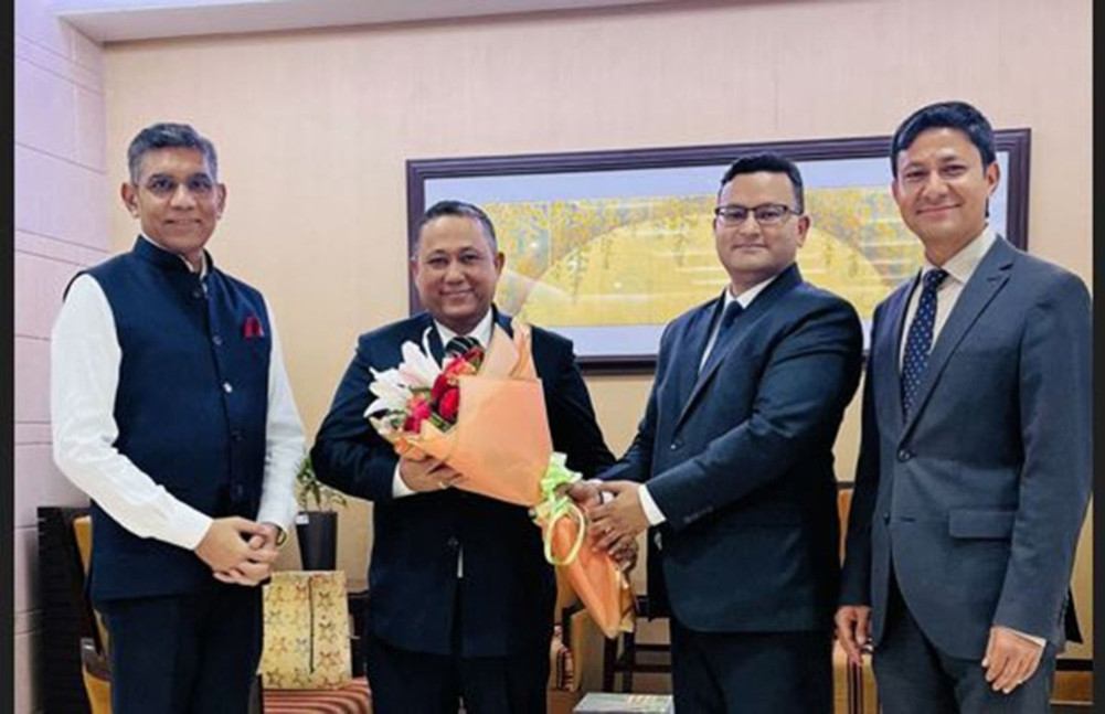 Foreign Minister Shishir Khanal meets with India's National Security Advisor Doval