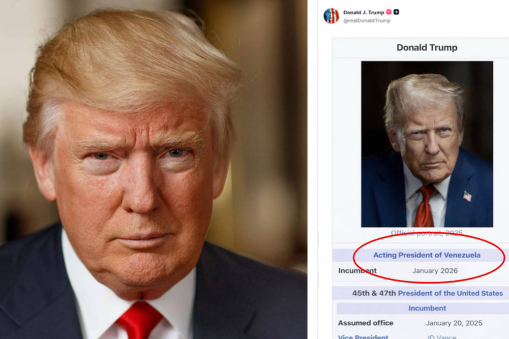 Trump posts photo calling himself 'acting president' of Venezuela