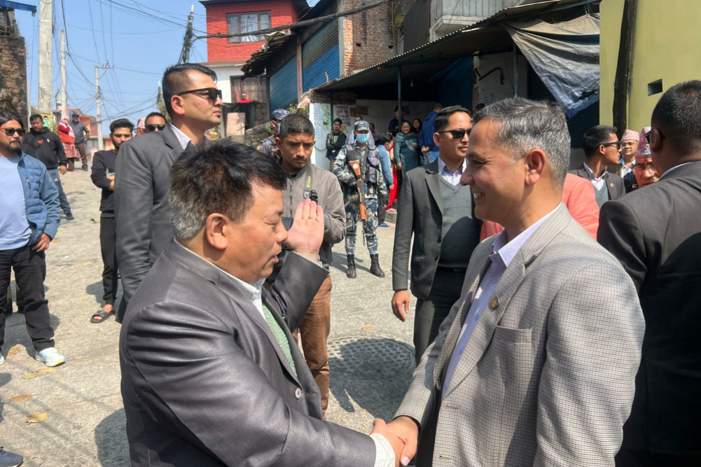 Home Minister Aryal, along with high-ranking officials, monitor polling stations in the Kathmandu Valley